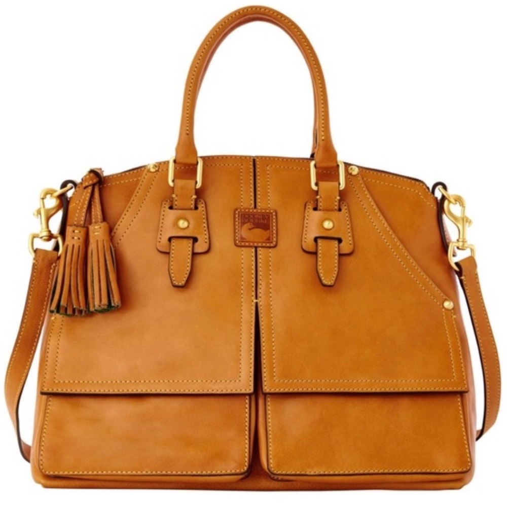 Dooney & Bourke Florentine large Natural Satchel with Tassels